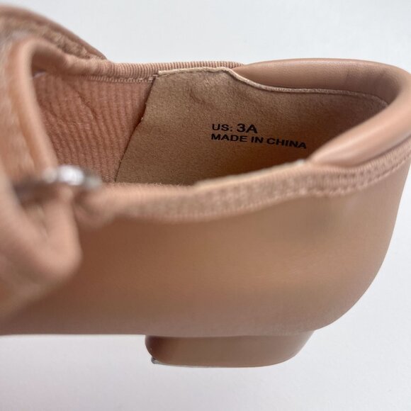 Linodes Velcro Closure Tan Girls Size 3 Tap Shoe - Picture 6 of 6